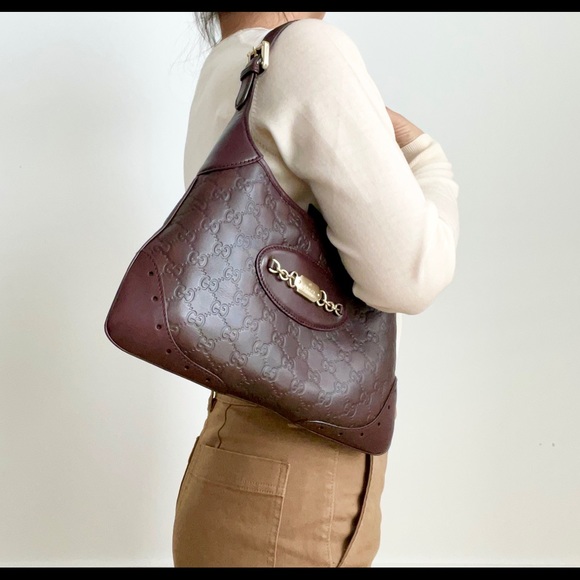 Gucci Guccissima brown leather small hobo - Picture 5 of 14